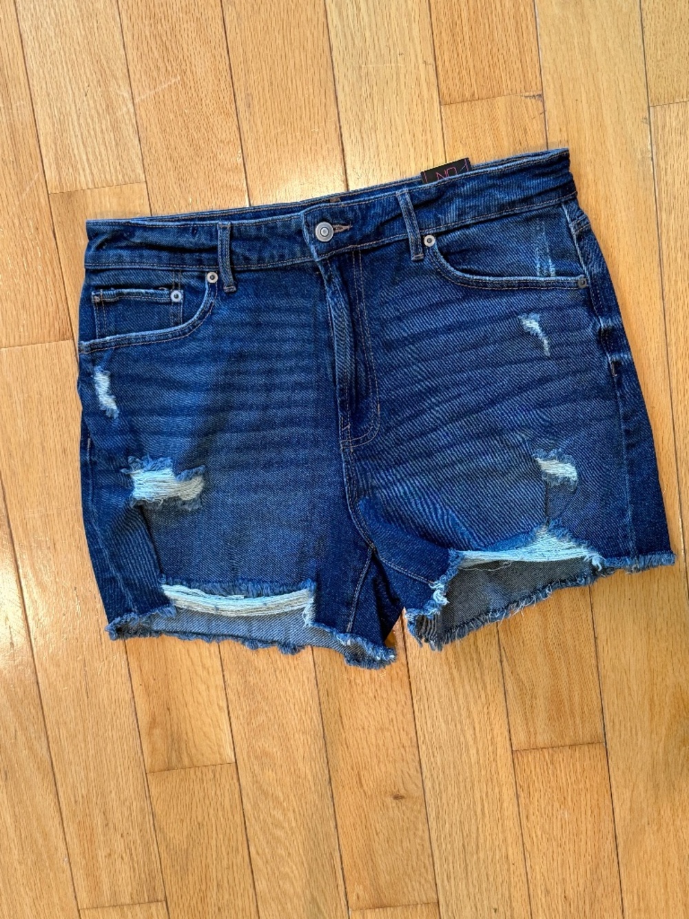 Womens High Rise Denim Shorts Size 13